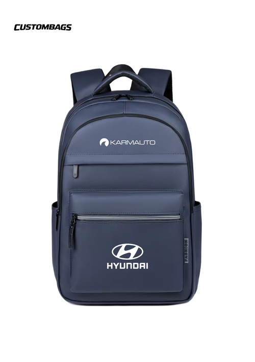 Custombags ryggsäck marinblå med logotyp